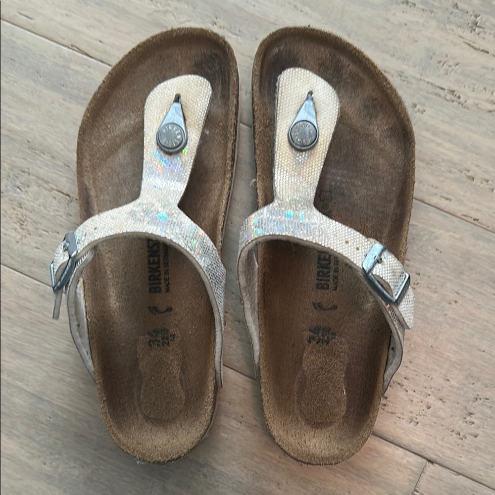 Birkenstock Kids Gizeh Sandals - Silver size 34 / US 3